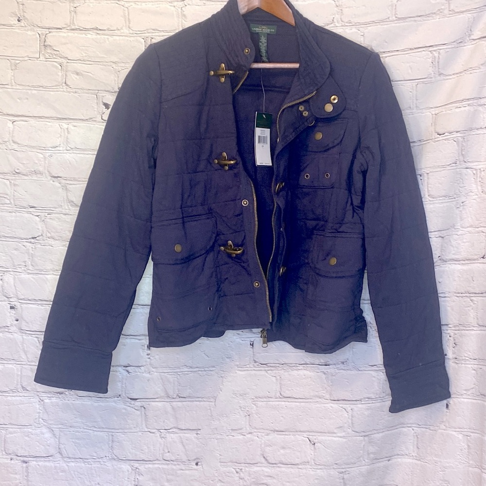 Ralph Lauren Jeans Blue Quilted Jacket Size Large Brand New W/Tags